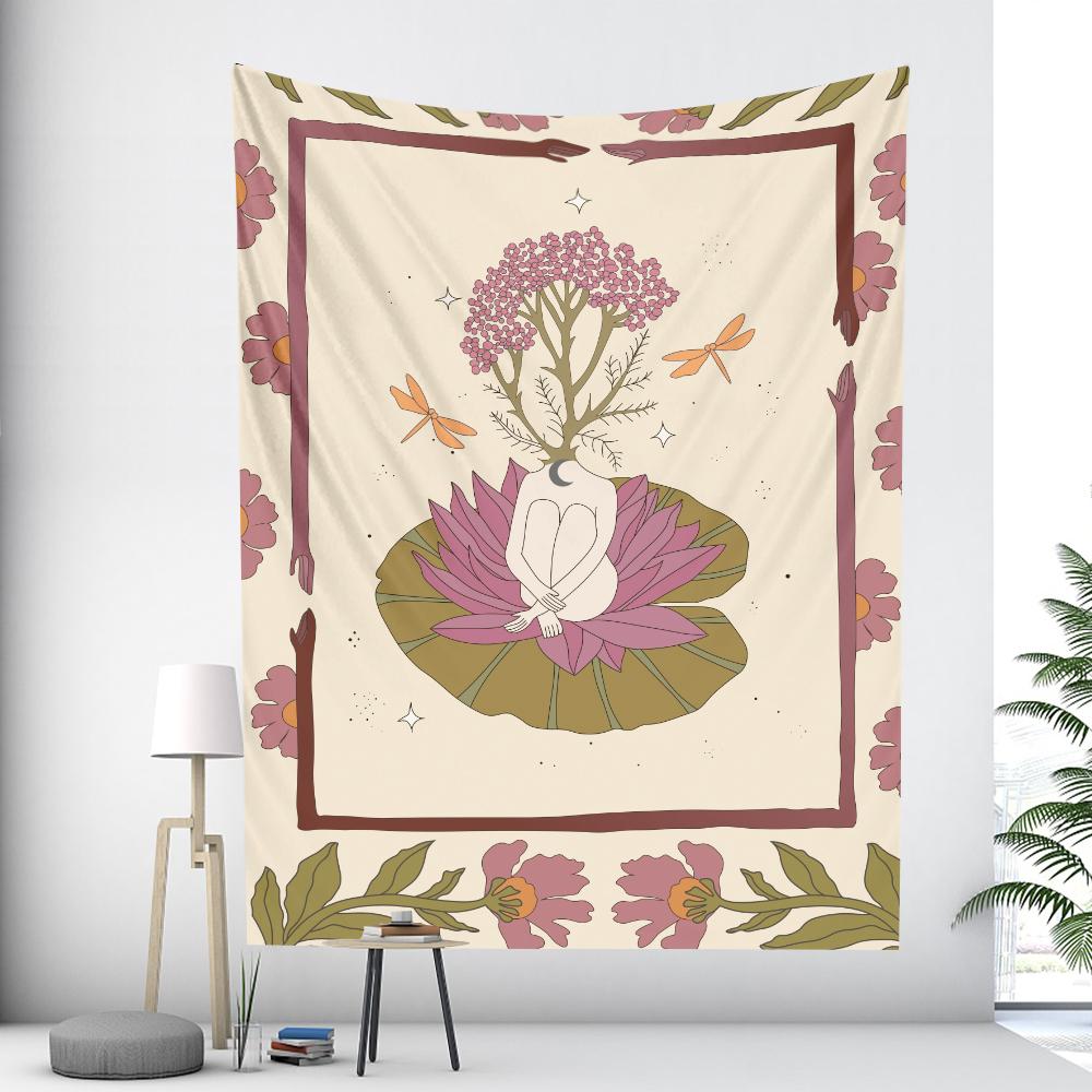 Гобелен Таро Кот Луна Колдовство Гадание Гобелен Хиппи Бохо Настенный Декор Стены Фон Ткань Спальня Домашний Декор