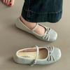 Модные универсальные повседневные туфли Мэри Джейн с ретро-бантом женские 2025 лето классические темпераментные балетки туфли с открытым верхом