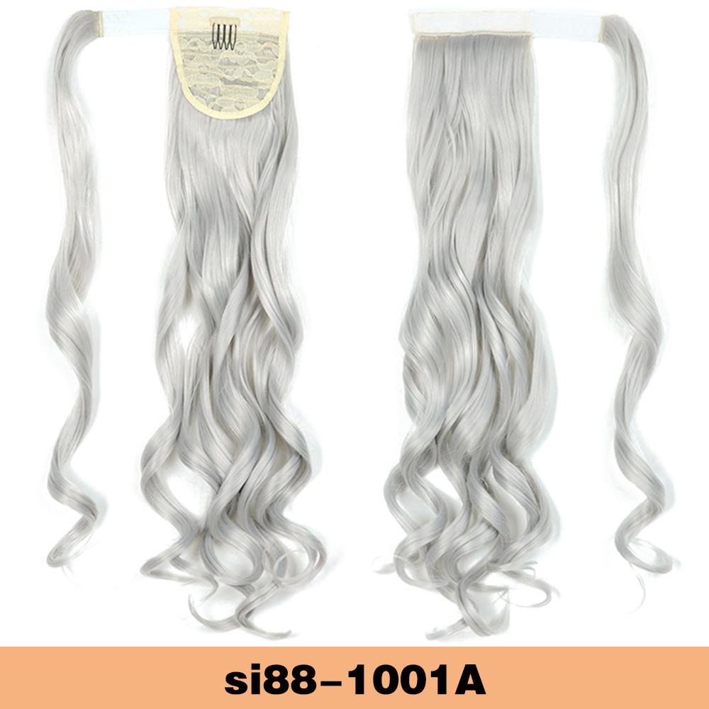 MISSQUEEN Synthetic Wrap Around Ponytail Extension Long Wavy Clip In Ponytail Wig For Elegant Women Daily Cosplay Party Use