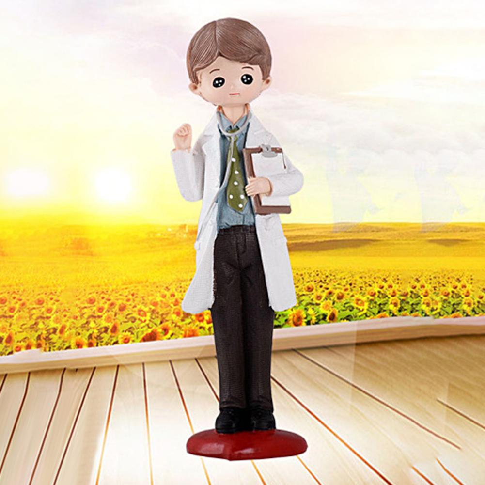 Смоляная фигурка Искусственный поделочный Доктор Медсестра Статуэтка Настольное украшение для офиса