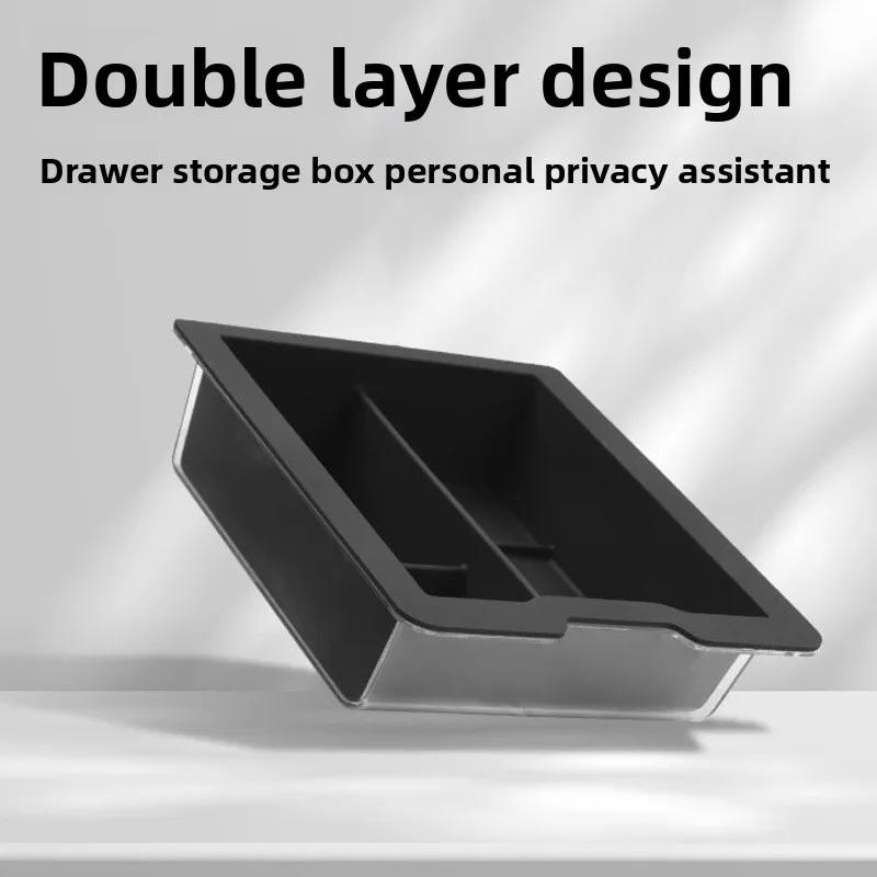 Car Sticker Hot For Tesla Model 3 Model Y 2020-2026 Central Control Storage Box Silicone Double Box Car Good Tools Car Modificat