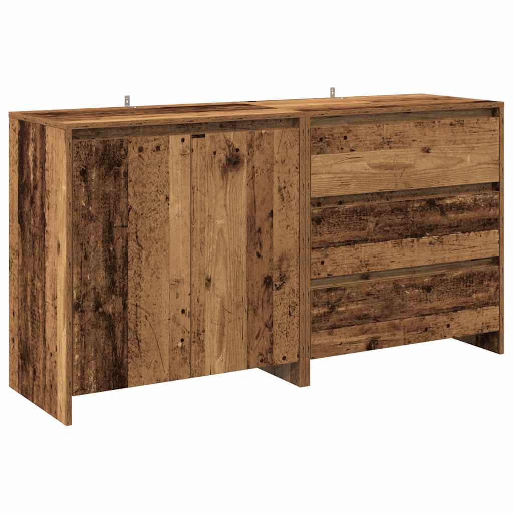 2 piece Sideboard in Rustic Wood Look Particleboard