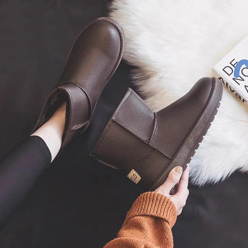 Плюс бархатные непромокаемые зимние ботинки с коротким верхом и низким верхом, осенне-зимняя утолщенная теплая обувь для женщин