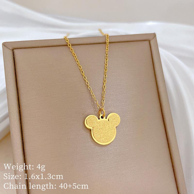 Minimalist Wind Gold Foil Mouse Furnace Real Gold Necklace Female Collarbone Chain With Jewelry