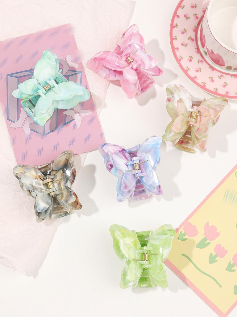 Summer New Three-dimensional Butterfly Hair Claw Clip for Women Medium Shark Clip Half Tie Coiledhair Hair Accessories