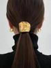 Золотая металлическая геометрическая декоративная резинка для волос, забавная женская роскошная стильная резинка для хвоста, чехол для резинки для хвоста, золотая минималистская заколка для волос, аксессуары для волос