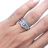 Silver Spinner Ring For Women Four Spinner Ring Fidget Silver Jewelry Ring"10"