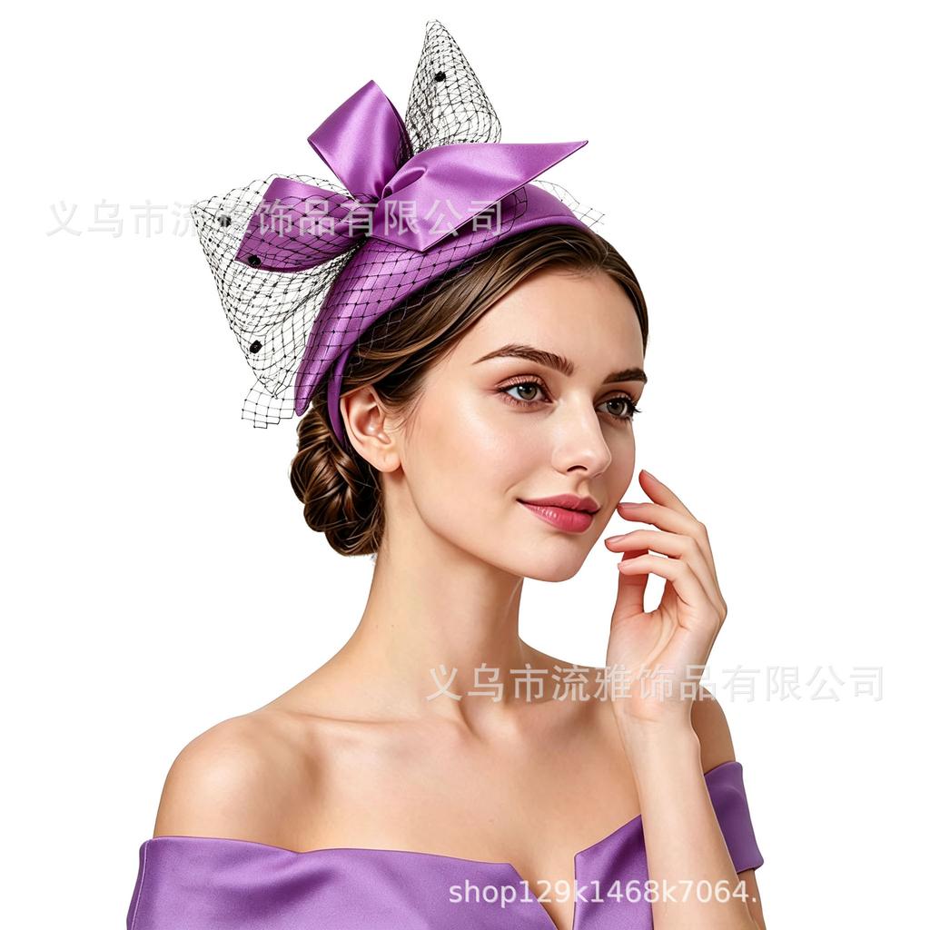 Jockey Club Top Hat Headband Hairpin Headgear Church Hat Party Performance French Temperament Elegant French Top Hat