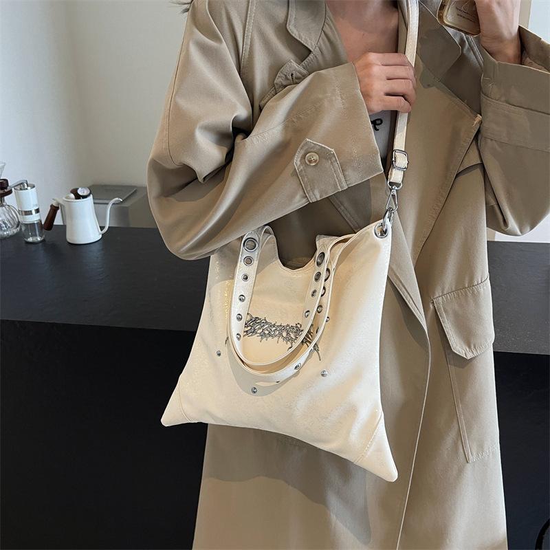 Женская сумка через плечо с заклепками, сумка-ведро из ПУ, корейская мода, новинка