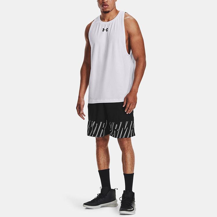 Under Armour Базовая хлопковая дышащая спортивная майка с буквенным принтом, мужские топы, белые 1361901-100