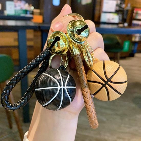 Брелок Yousheng с ремешком на запястье и мини-баскетбольным мячом из полированной нержавеющей стали, держатель для ключей, школьный рюкзак, украшение, брелок унисекс