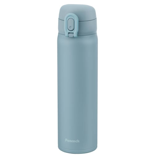 The-peacock Thermos Industry (The-peacock) Peacock Water Bottle, 500ml, Insulated, One-Touch Mug Bottle, Thermos, Smoky Blue, AKT-50 ASM