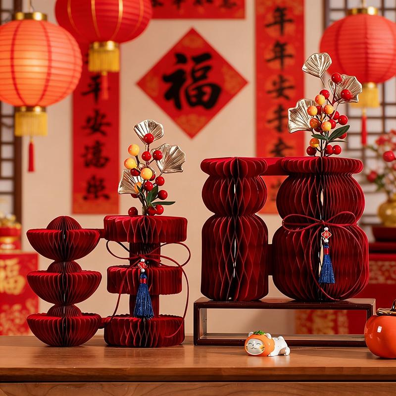 Horse Shape Ornaments For Chinese New Year Desktop Parper Honeycomb Balls Festival Party Gifts Room Decoration