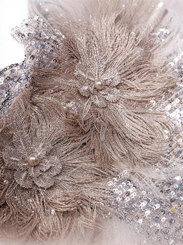 Девочковое блестящее платье-пачка принцессы, с длинным рукавом, для выступлений и банкетов