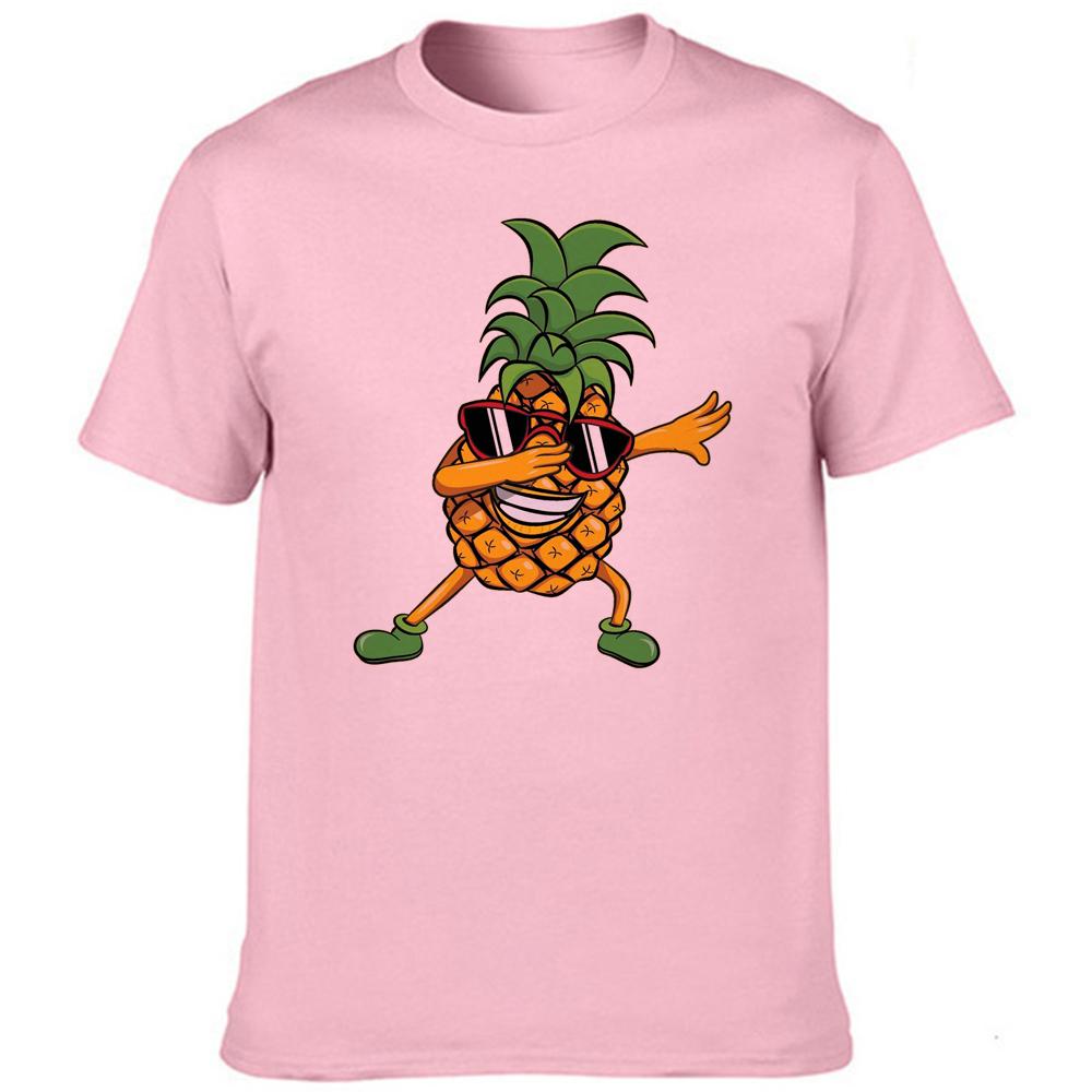 Men Clothes Pineapple Pizza Fruit Printed Funny Aesthetic Shirt Leisure Short Sleeve O Neck T