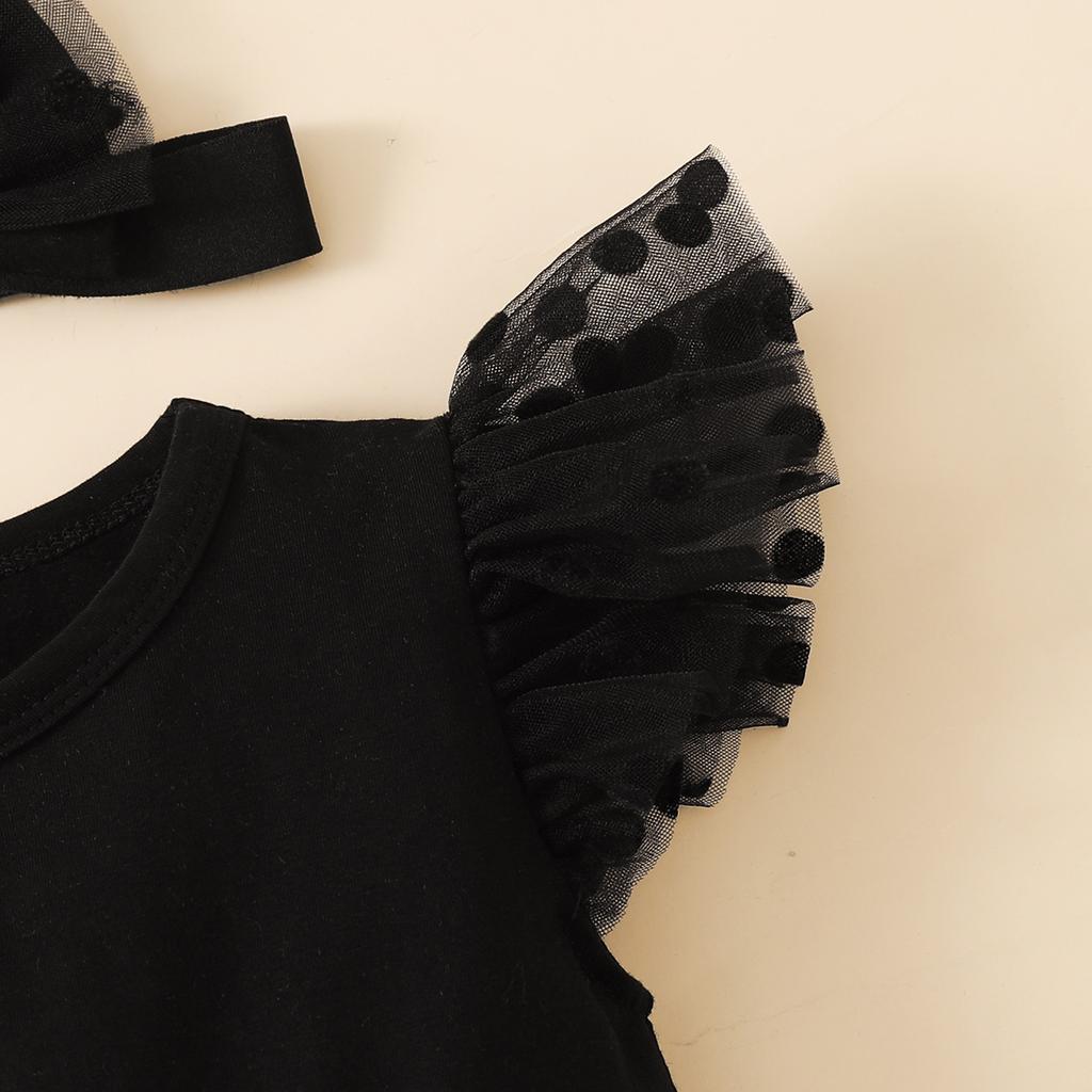 Летние наряды для девочек, платье без рукавов, комбинезон с кружевной пачкой, комбинезон с открытой спиной, боди с оборками, цельный комплект