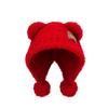 Bear Ears Knitted Cap Fluffy Winter Plush Hat Leisure Little Bear Ears Hat  Outdoor