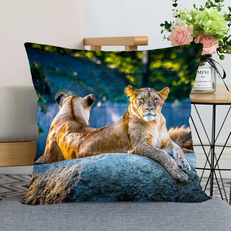 Наволочка с изображением льва, украшение для дома, гостиная, диван, наволочка, украшение для спальни, комнаты 45x45 см