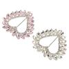 2pcs Love Heart Shape Rhinestone Buckle Metal Clothing Wrap Clip Sparkling Decorative T Shirt Clips