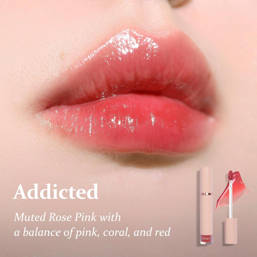 HINCE Mood Enhancer Water Liquid Glow - Non-Sticky & Waterproof Lip Stain for Women - Long Wearing Lip Gloss for Natural and Glass Glow - Moisturizing