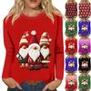 Women's Loose Comfortable Casual Fashion Round Neck Christmas Print Long Sleeve Hoodie