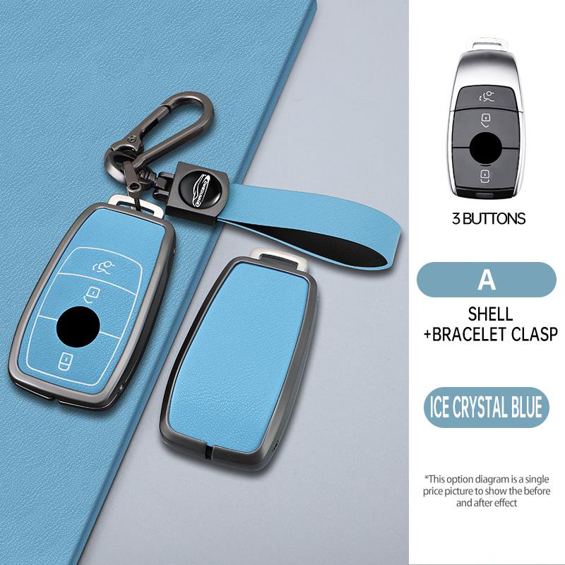 3/4 Button Zinc Alloy Key Fob Cover Case for 2019 2020 Mercedes-Benz A220 E63S AMG E-Class GLE 350 4MATIC E300 E400 E43 W213