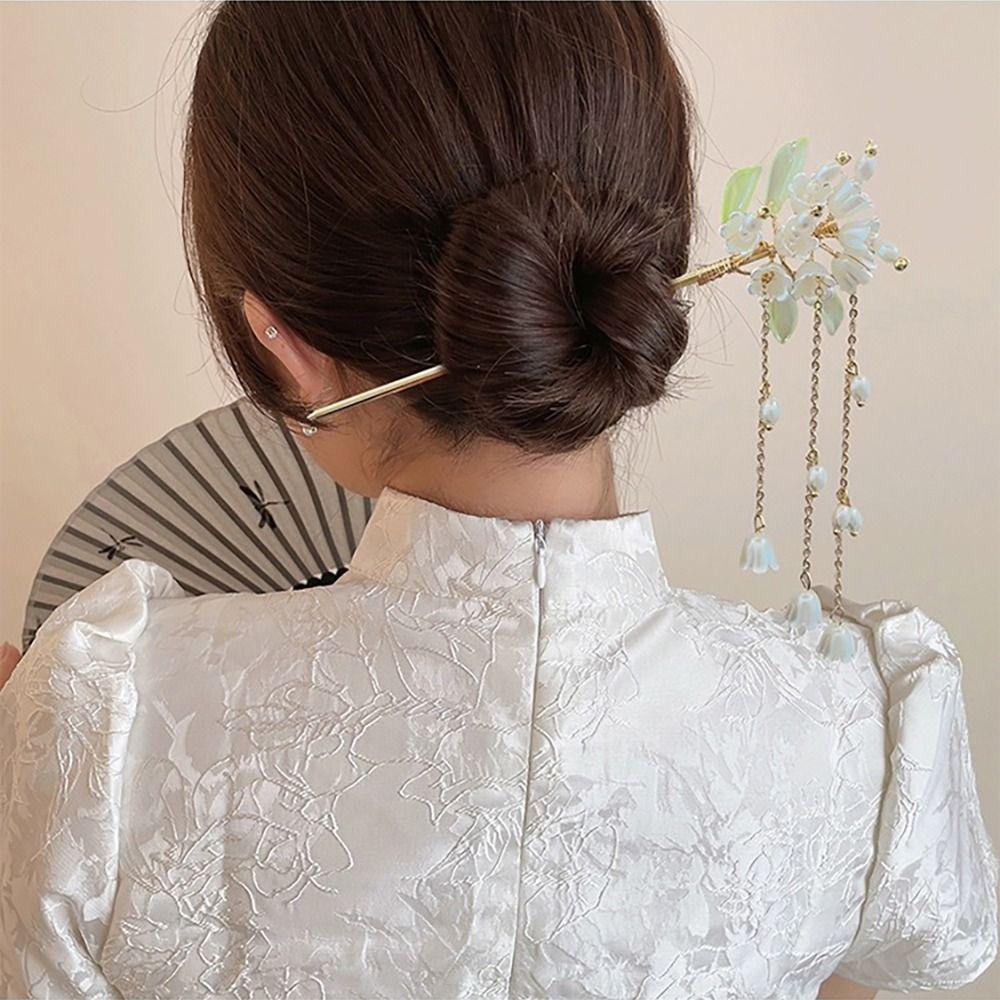 1 шт., дворцовый фонарь, фонарь лотоса, заколка для волос в китайском стиле, вставка для волос, новая палочка для волос для женщин