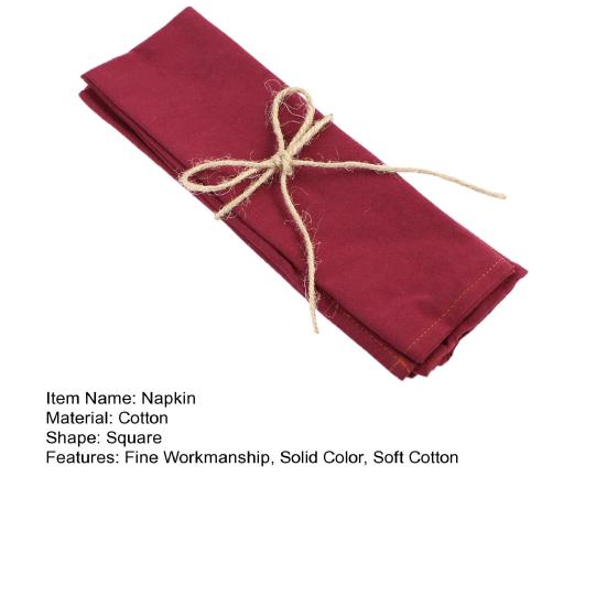 Деревенский Бохо Мягкие Тканевые Салфетки Хлопок Прекрасное Исполнение Однотонные Рождество Свадьба Обеденные