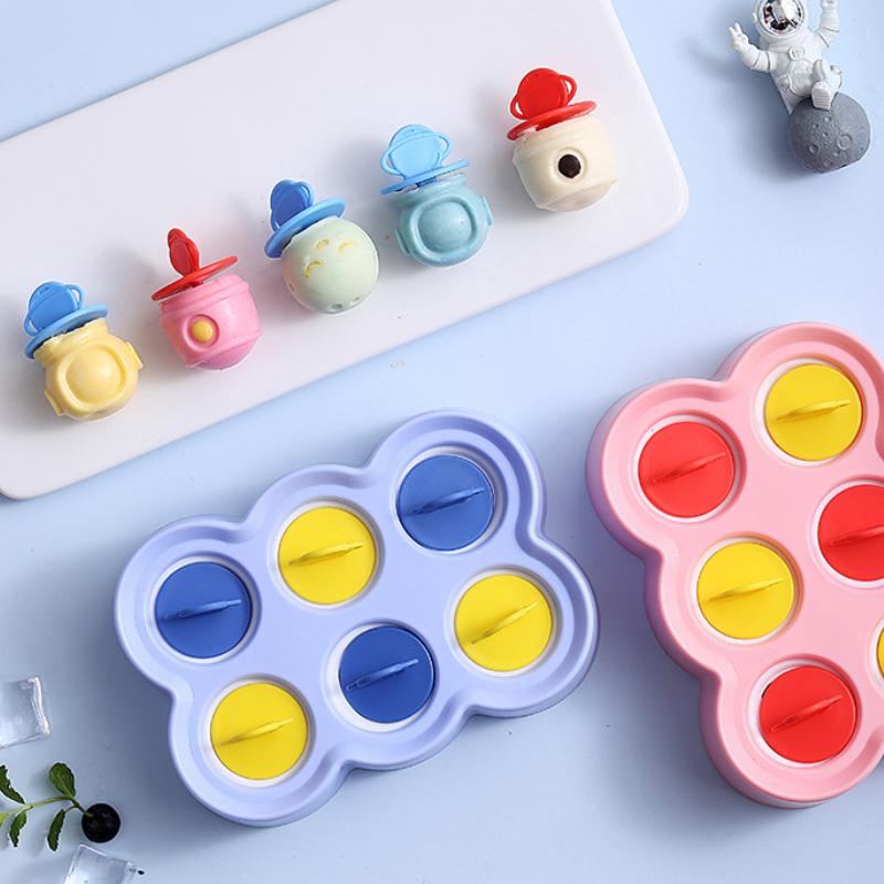 Силиконовая форма для мороженого с мультяшным астронавтом и крышкой, детская форма для льда в виде кубиков эскимо, домашний сыр, подарочные кухонные принадлежности