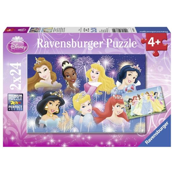 R088720 Disney Princess Festive 2X24 Pieces, Mixed Colors, 48 Pieces Jigsaw Puzzle, Childrens Games, Educational Toys