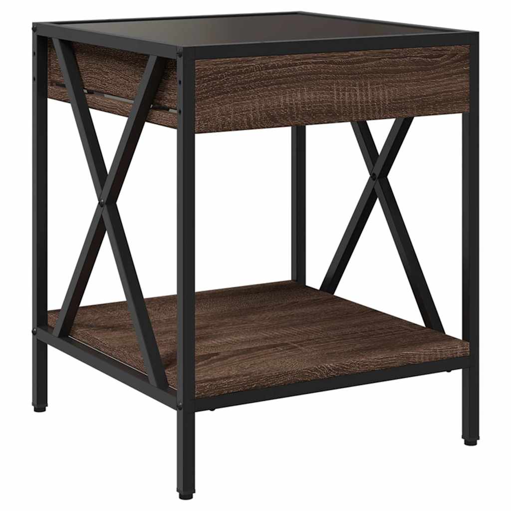 Infinity LED Coffee Table in Brown Oak Effect 40x40x49 cm