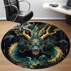 1PC Dragon Fantasy Office Round Area Rug, Mat Suitable For Office, Under Office Chairs Bedroom Living Room Home Decor, Room Deco