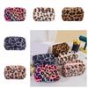 Soft Plush Makeup Bags Leopard Print Cosmetic Storage Organizer Women's Cosmetic Pouch  Ladies