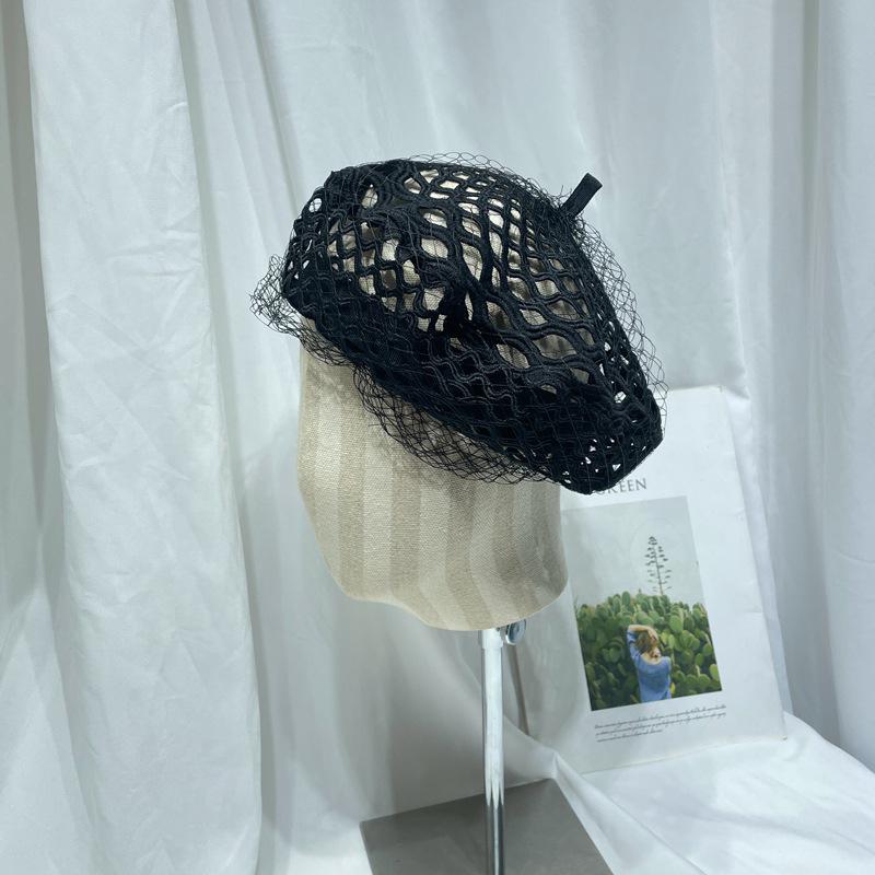 Новые роскошные женские кружевные береты для девочек, джинсовая женская плоская кепка, сетчатая модная уличная кепка, черная повседневная шляпа для женщин