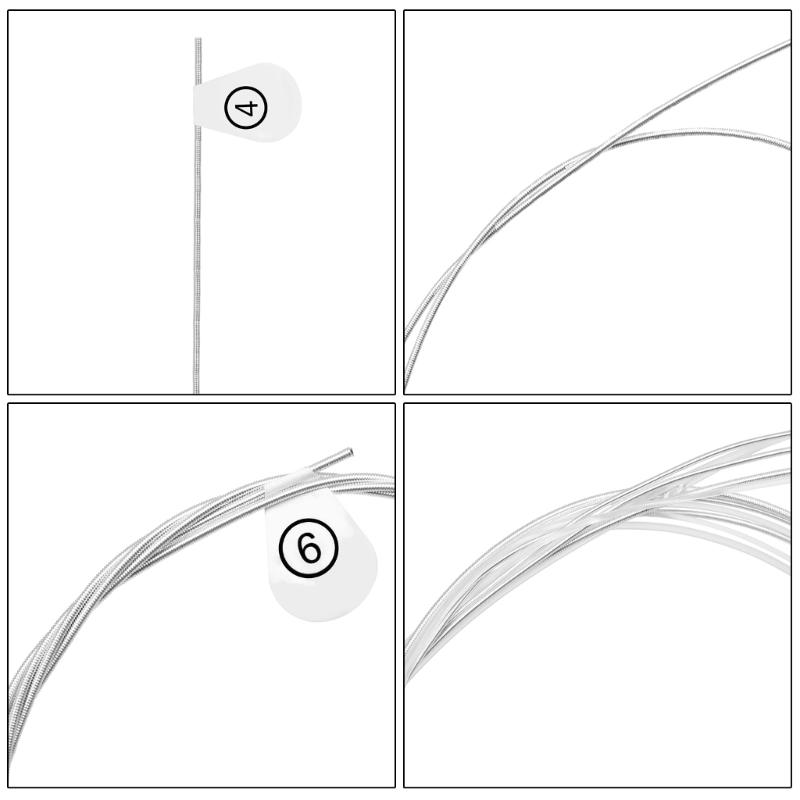 6Pcs Acoustic Guitar Strings Nylon Core Classical Guitar Strings Set .028-.043