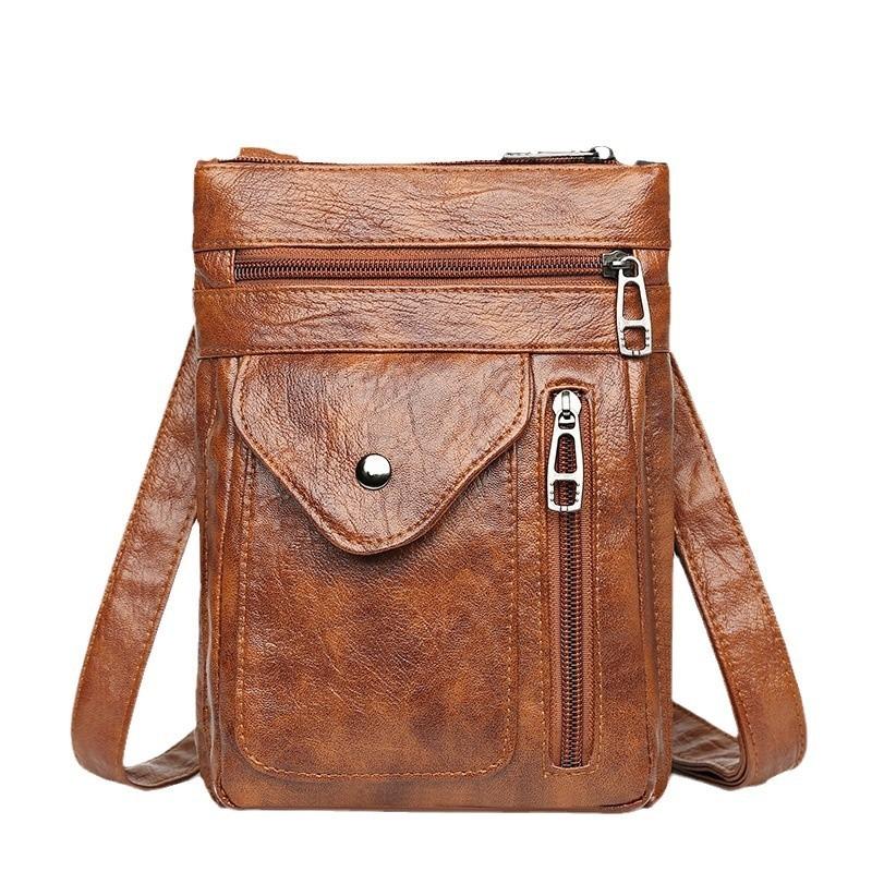 Women Crossbody Bag New Texture Shoulder Bag Phone Bag Soft Leather Chic Euro-American Style Mature Fashion Vintage Small Bag