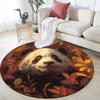 Круглый ковер с узором «Панда и листья», Ковер для гостиной, спальни, дивана, игровой комнаты, нескользящий коврик для пола, Праздничные и подарочные подарки на день рождения
