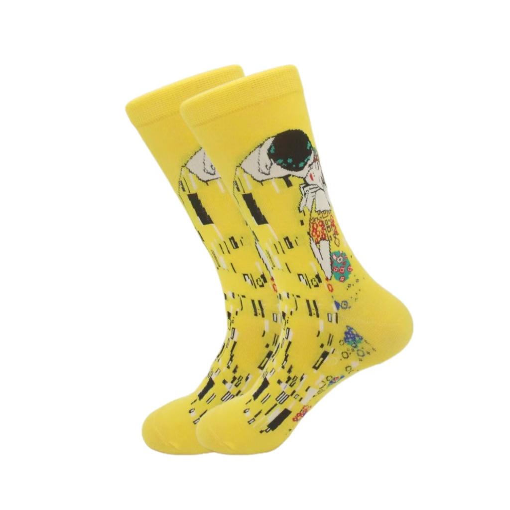 1 пара модных европейских и американских носков с персонализированной серией носков с масляной живописью в уличном стиле