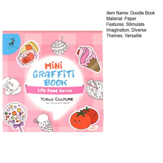 Kids Doodle Book Kids 5 Themes 50 Pictures Stimulate Imagination Portable Mini Graffiti Book with Simple Patterns