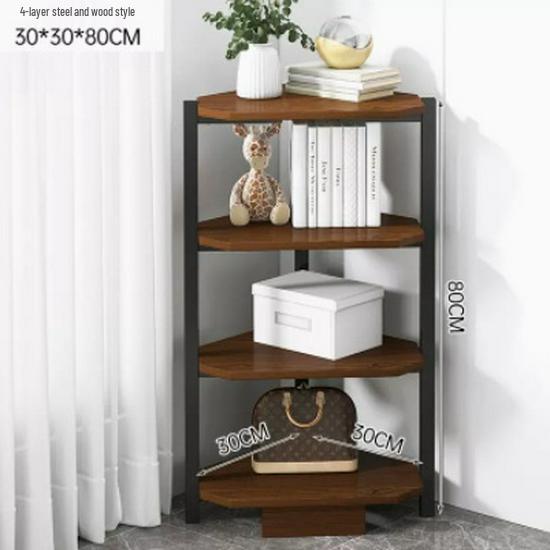 In-Stock Triangular Corner Bookshelf for Living Room, Bedroom, Dining Room, Floor-Standing Wall Shelf
