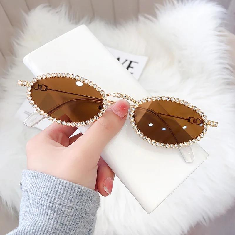 New Fashion Cat Eye Sunglasses Small Metal Frame Retro Sunglasses Trend Uv400 Protection Eyewear Streetwear Sun Glasses