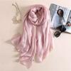 Pure Color Women Plain Scarf 180x85cm Plus Size Hijab Fashion Female Sunscreen Shawl