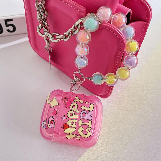 Чехол для наушников INS Heart Windmil для AirPods AirPod 2 3, чехол с милым медведем и разноцветными бусинами, подвеска, мягкий силиконовый чехол для AirPods Pro