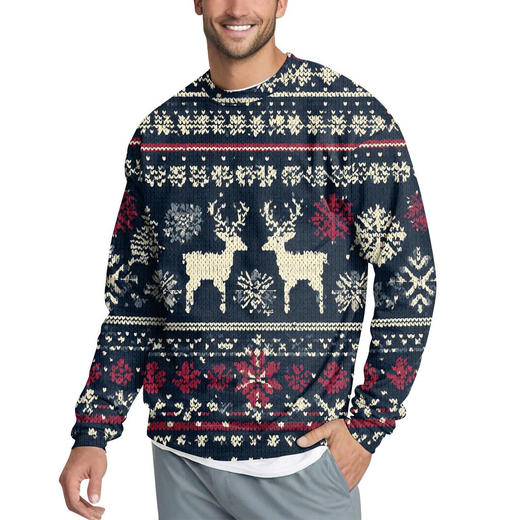 Мужской повседневный модный свитшот с принтом и круглым вырезом