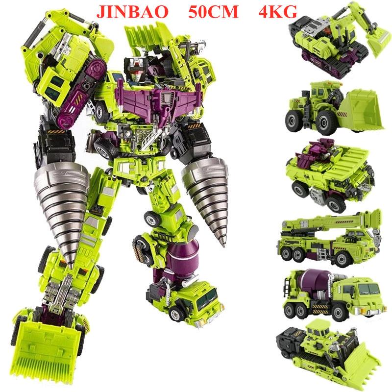 Jinbao 5 in 1 Big 45CM Transformation Predaking Toys Anime Devastator KO G1 Robot Action Figure Model Boy Children Kid Gift
