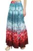 Women's Blue Floral Print Cotton Elastic Waist Maxi Summer Long