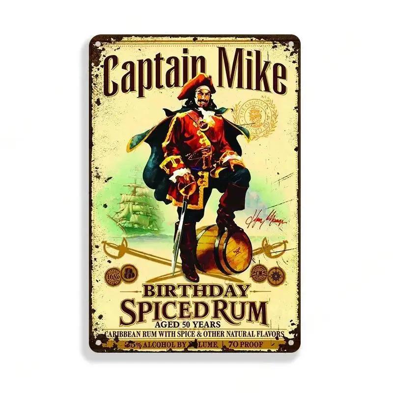 Винтажный ромовый бренд, металлическая жестяная вывеска, булавка для девушки, плакат, металлические вывески, мужская пещера, домашний гараж, металлическая доска, украшение на стену, жестяная вывеска, декор