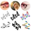 1Pair  Surgical Steel Spiral Twisted Lip Ring Nose Rings 16 Gauge Ear Cartilage Helix Piercing Body Accessories Jewelry