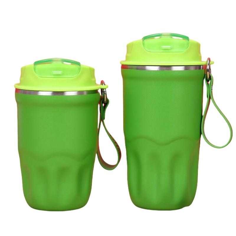 Новая термоизоляционная кружка для воды и кофе однотонная с веревкой для переноски, кружка для питья напрямую для путешествий на открытом воздухе