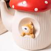 Керамическая кружка для кофе с грибом и крышкой, мультяшный чайник для воды, чашка для молока на завтрак с блюдцем, кухонный кувшин, посуда для питья, подарок на день рождения